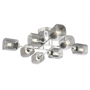 METAL AND GLASS CHROME PLATED CHANDELIER 78 CM DIAMETER LOAD: 23 CM